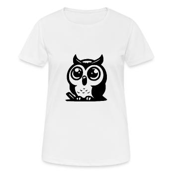 Kleine süße Eule mit großen Augen - Frauen T-Shirt atmungsaktiv - Weiß - Vorne - AI Model Female 172 dark (172cm)