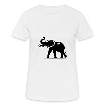 Portrait d’éléphant avec trompe avec défenses - T-shirt respirant Femme - blanc - Devant - AI Model Female 172 dark (172cm)