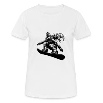 Snowboarderin Cooles Snowboard Design - Frauen T-Shirt atmungsaktiv - Weiß - Vorne - AI Model Female 172 dark (172cm)