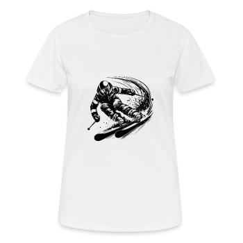 Poudreuse extrême et action sur les pistes - T-shirt respirant Femme - blanc - Devant - AI Model Female 172 dark (172cm)