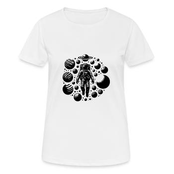 L’astronaute dérive dans l’univers - T-shirt respirant Femme - blanc - Devant - AI Model Female 172 dark (172cm)