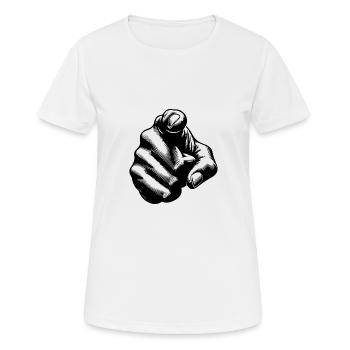 Motivationsdesign Zeigefinger Handgeste - Frauen T-Shirt atmungsaktiv - Weiß - Vorne - AI Model Female 172 dark (172cm)