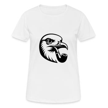 Nordic Seagull Art with Whistle in Cartoon Style - Women's Breathable T-Shirt - white - Front - AI Model Female 172 dark (172cm)