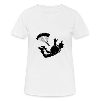 Formation en chute libre parachutiste amateur - T-shirt respirant Femme - blanc - Devant - AI Model Female 172 dark (172cm)