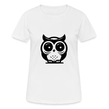 Minimalistisches Eulendesign Nachtvogel Motiv - Frauen T-Shirt atmungsaktiv - Weiß - Vorne - AI Model Female 172 dark (172cm)