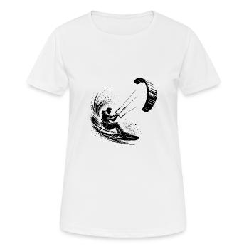 Sport Kite Surfer Water Splash and Kite - Women's Breathable T-Shirt - white - Front - AI Model Female 172 dark (172cm)
