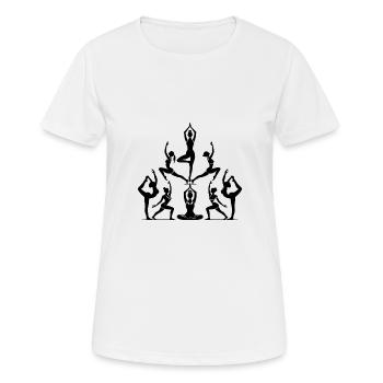 Yoga Silhouette mit Anmut und Balance in Bewegung - Frauen T-Shirt atmungsaktiv - Weiß - Vorne - AI Model Female 172 dark (172cm)