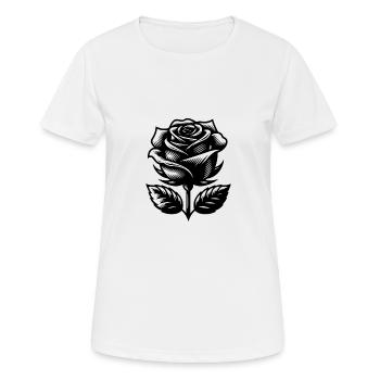 Dekorative Rose Stilvolles Rosenmotiv - Frauen T-Shirt atmungsaktiv - Weiß - Vorne - AI Model Female 172 dark (172cm)