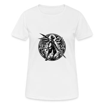 Cool Fantasy Fighter avec épée et ailes - T-shirt respirant Femme - blanc - Devant - AI Model Female 172 dark (172cm)