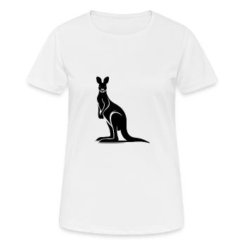 Beuteltiere der Wildnis Känguru Silhouette - Frauen T-Shirt atmungsaktiv - Weiß - Vorne - AI Model Female 172 dark (172cm)
