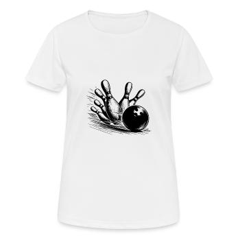 Strike oder Spare. Das ist hier die große Frage - Frauen T-Shirt atmungsaktiv - Weiß - Vorne - AI Model Female 172 dark (172cm)