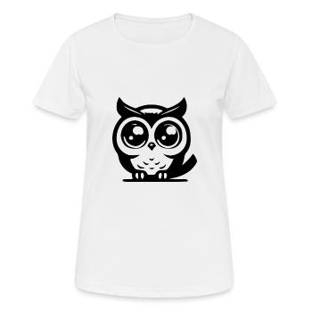 Niedliche süße Eule mit großen Augen - Frauen T-Shirt atmungsaktiv - Weiß - Vorne - AI Model Female 172 dark (172cm)