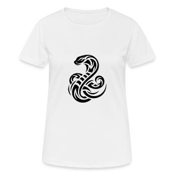 Wilde giftige Haustier Schlangen Tattoo - Frauen T-Shirt atmungsaktiv - Weiß - Vorne - AI Model Female 172 dark (172cm)