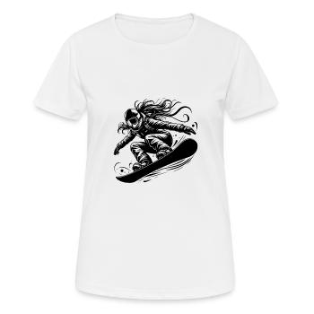 Powder snow and snowboarding - Women's Breathable T-Shirt - white - Front - AI Model Female 172 dark (172cm)