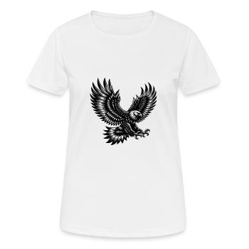 Eagle with outstretched wings in motion - Women's Breathable T-Shirt - white - Front - AI Model Female 172 dark (172cm)