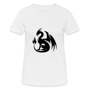 Dragon géant en colère avec d’énormes ailes - T-shirt respirant Femme - blanc - Devant - AI Model Female 172 dark (172cm)