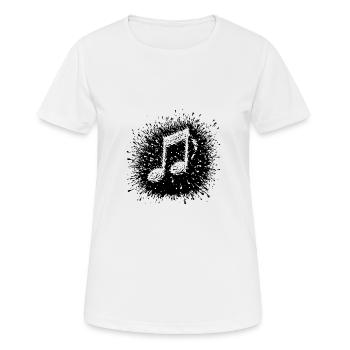 Takt & Ton Tattoo Tintenbeat – Wenn Töne spritzen - Frauen T-Shirt atmungsaktiv - Weiß - Vorne - AI Model Female 172 dark (172cm)