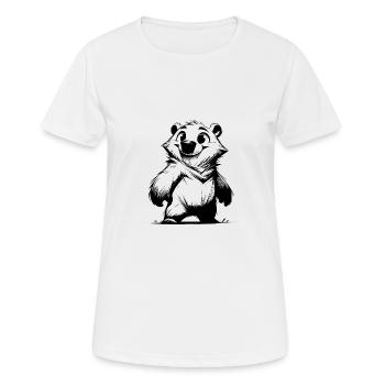 Freundlicher Bär mit frechem Grinsen - Frauen T-Shirt atmungsaktiv - Weiß - Vorne - AI Model Female 172 dark (172cm)