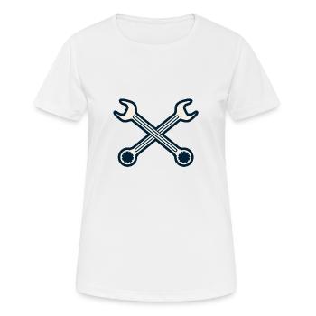 Maul Ring Schlüssel gekreuzt - Frauen T-Shirt atmungsaktiv - Weiß - Vorne - AI Model Female 172 dark (172cm)