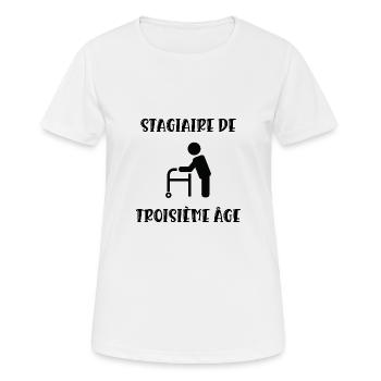 stagiaire de troisième âge - T-shirt respirant Femme - blanc - Devant - AI Model Female 172 dark (172cm)