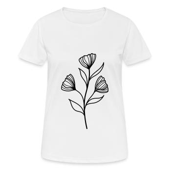 fleur sauvage simple - T-shirt respirant Femme - blanc - Devant - AI Model Female 172 dark (172cm)