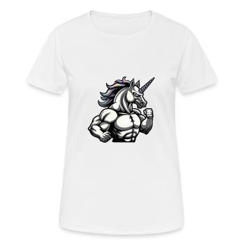 Unicorn Muscles Fitness - Women's Breathable T-Shirt - white - Front - AI Model Female 172 dark (172cm)