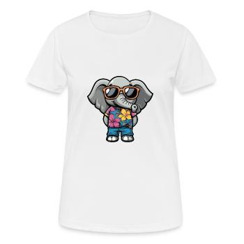 Elephant Comic Holiday - T-shirt respirant Femme - blanc - Devant - AI Model Female 172 dark (172cm)