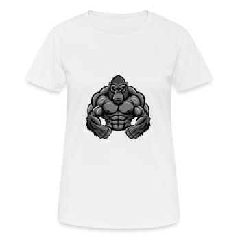Gorilla Muscles Fitness - Women's Breathable T-Shirt - white - Front - AI Model Female 172 dark (172cm)