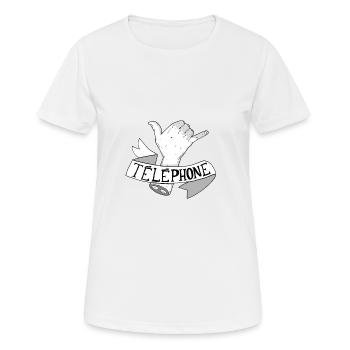 Traduction approximative #4 - T-shirt respirant Femme - blanc - Devant - AI Model Female 172 dark (172cm)