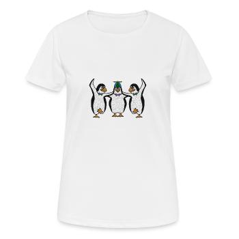 Penguin Trio - T-shirt respirant Femme - blanc - Devant - AI Model Female 172 dark (172cm)