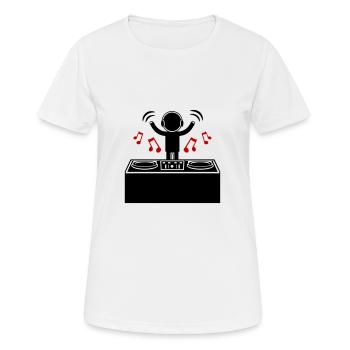 DJ Turntables Disc Jockey Symbol - Frauen T-Shirt atmungsaktiv - Weiß - Vorne - AI Model Female 172 dark (172cm)