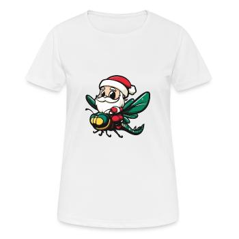 Libelle Weihnachtsmann - Frauen T-Shirt atmungsaktiv - Weiß - Vorne - AI Model Female 172 dark (172cm)