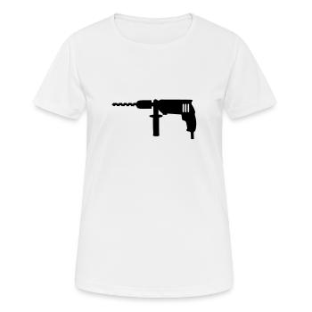 Power drill - Women's Breathable T-Shirt - white - Front - AI Model Female 172 dark (172cm)