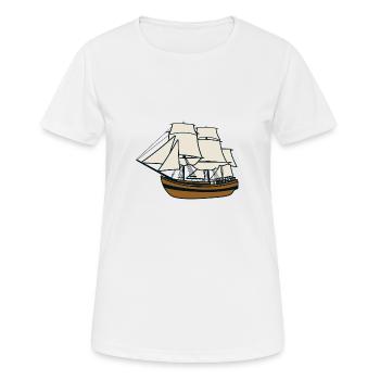 Segelschiff - Frauen T-Shirt atmungsaktiv - Weiß - Vorne - AI Model Female 172 dark (172cm)