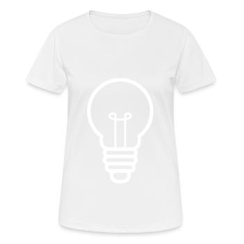 Glühbirne Birne Lampe Licht lamp bulb Genie - Frauen T-Shirt atmungsaktiv - Weiß - Vorne - AI Model Female 172 dark (172cm)