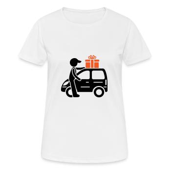 Paket Dienst Lieferung - Frauen T-Shirt atmungsaktiv - Weiß - Vorne - AI Model Female 172 dark (172cm)