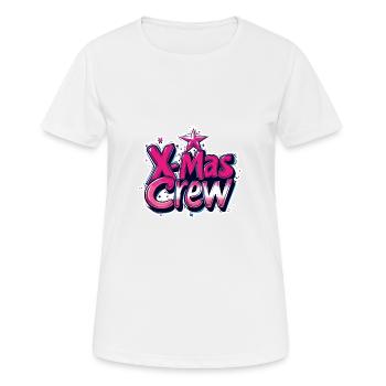 X-Mas Crew Weihnachtlich - Frauen T-Shirt atmungsaktiv - Weiß - Vorne - AI Model Female 172 dark (172cm)