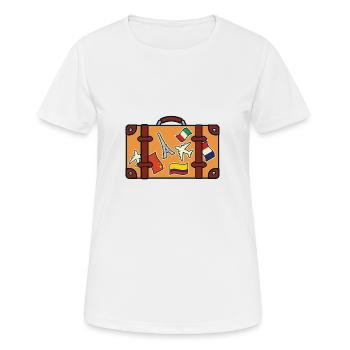 Valise avec des autocollants - T-shirt respirant Femme - blanc - Devant - AI Model Female 172 dark (172cm)