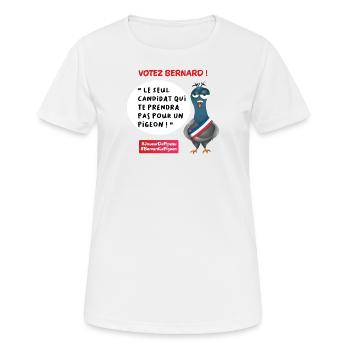 Bernard Le Pigeon President! - Women's Breathable T-Shirt - white - Front - AI Model Female 172 dark (172cm)