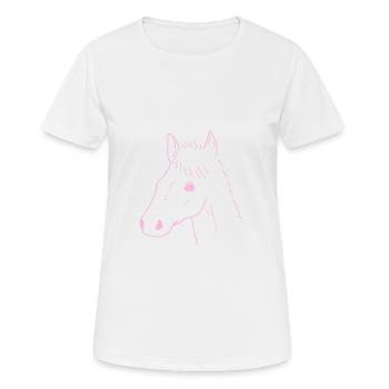Horse Drawing - Women's Breathable T-Shirt - white - Front - AI Model Female 172 dark (172cm)