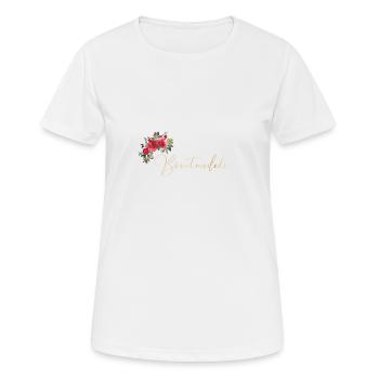 Team Braut! Blumen Bouquet - Frauen T-Shirt atmungsaktiv - Weiß - Vorne - AI Model Female 172 dark (172cm)
