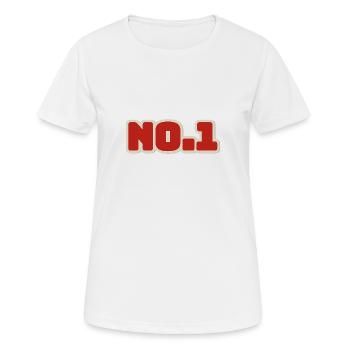 No.1 Nummer 1 Eins - Frauen T-Shirt atmungsaktiv - Weiß - Vorne - AI Model Female 172 dark (172cm)