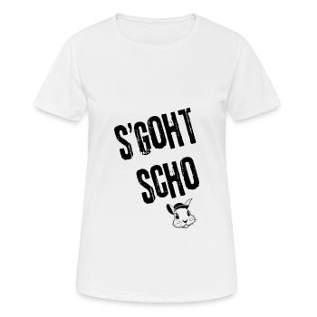 S'goht scho | Redewendung - Frauen T-Shirt atmungsaktiv - Weiß - Vorne - AI Model Female 172 dark (172cm)