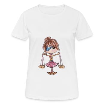 Sternzeichen: Waage - Frauen T-Shirt atmungsaktiv - Weiß - Vorne - AI Model Female 172 dark (172cm)