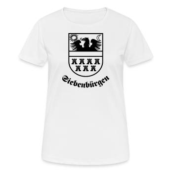 Siebenbürgen-Wappen "Siebenbürgen" sw - Frauen T-Shirt atmungsaktiv - Weiß - Vorne - AI Model Female 172 dark (172cm)