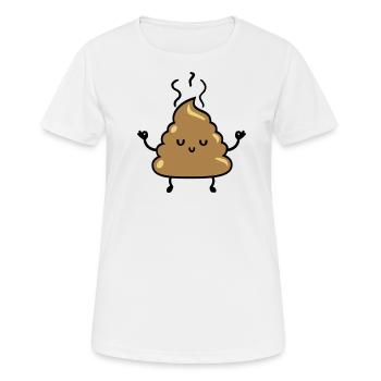 Zen-Poop-Meditation - Frauen T-Shirt atmungsaktiv - Weiß - Vorne - AI Model Female 172 dark (172cm)