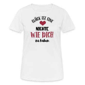 Nichte Patenkind Nichten Patentochter Cousine - Frauen T-Shirt atmungsaktiv - Weiß - Vorne - AI Model Female 172 dark (172cm)