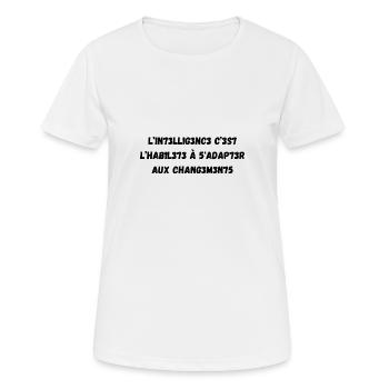 intelligence - T-shirt respirant Femme - blanc - Devant - AI Model Female 172 dark (172cm)