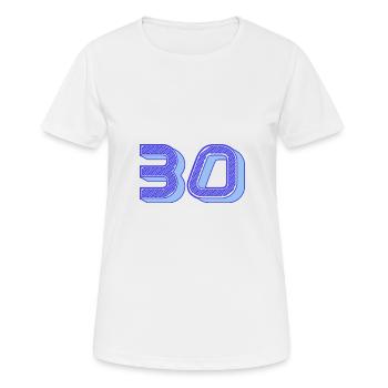 30. 30 YEARS. 30th ANNIVERSARY. 30 YEARS ANNIVERSARY. - Women's Breathable T-Shirt - white - Front - AI Model Female 172 dark (172cm)