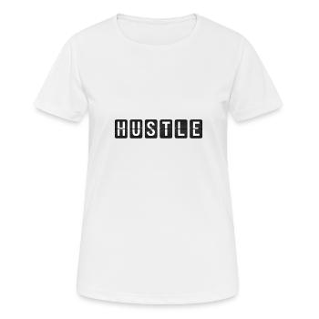Hustle - Frauen T-Shirt atmungsaktiv - Weiß - Vorne - AI Model Female 172 dark (172cm)